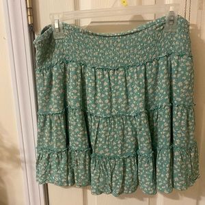 American eagle green floral skirt